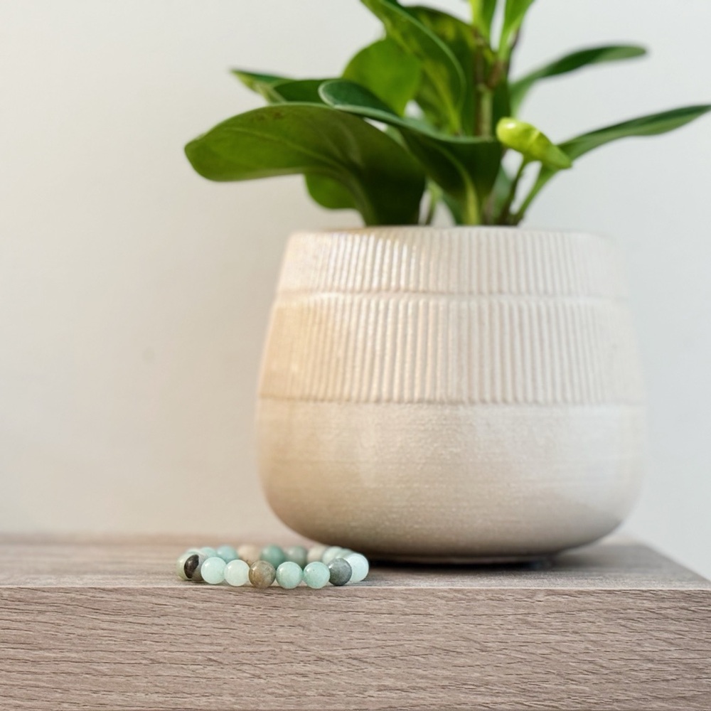 Amazonite Natural Stone (8mm) | Handmade Elastic Crystal Bracelet